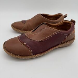 Softshoe by Easy Street Leather Patchwork Brown/Maroon Slip On Size EU 37/US 7